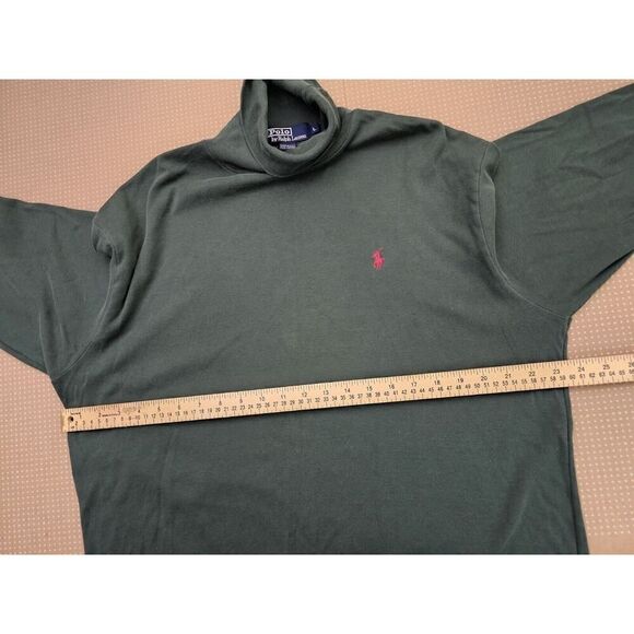 Vintage Polo Ralph Lauren Turtleneck Made In USA Black Green Size Large Mens - Picture 9 of 10